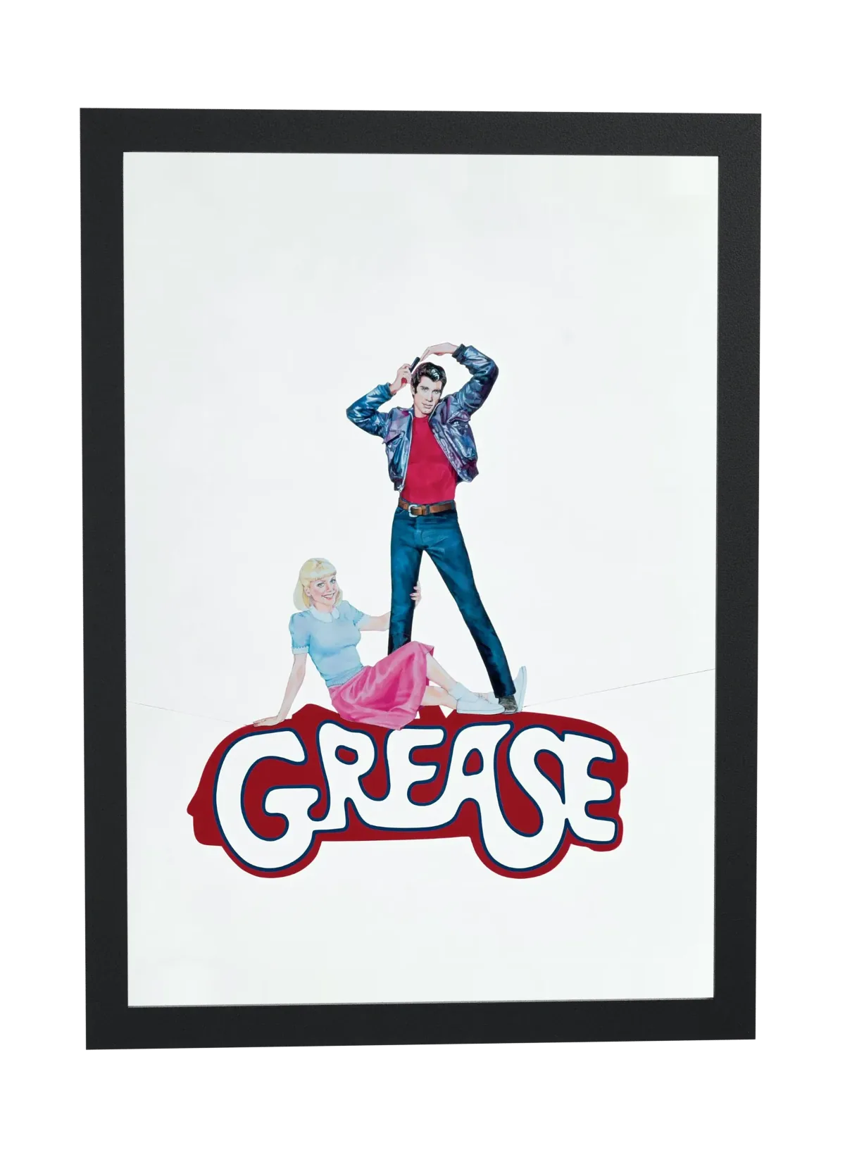 Grease (1978): Danny em pose e Sandy sentada