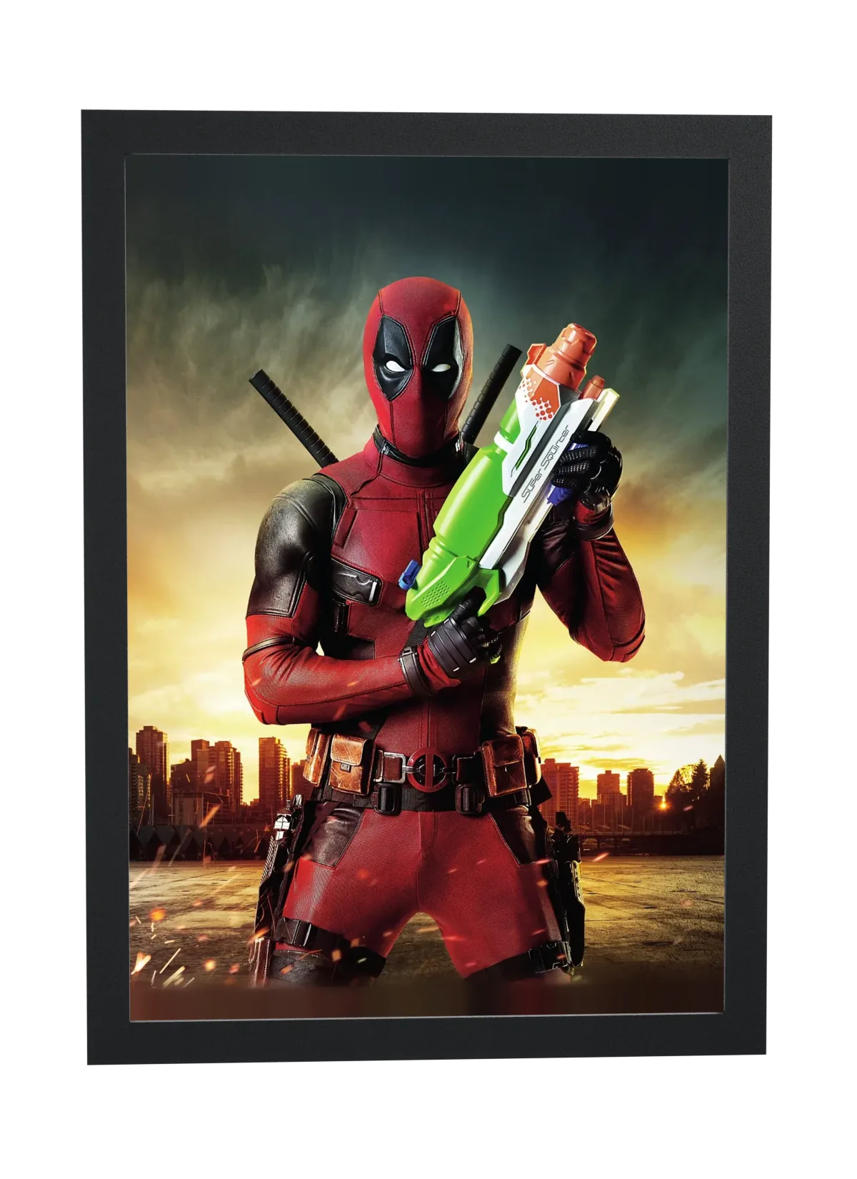 Deadpool (2016): pistola de água e katanas