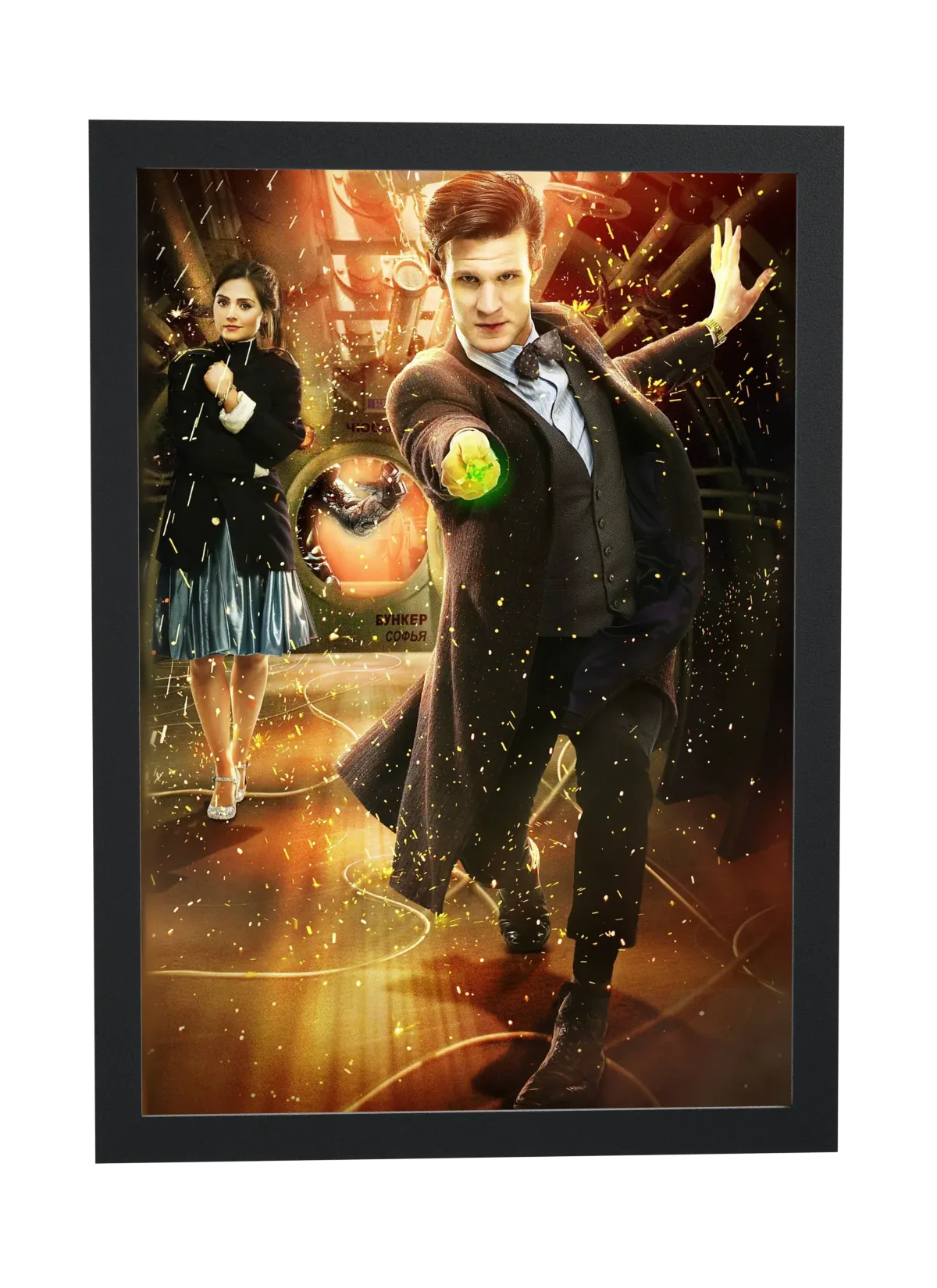 Doctor Who (2005): Doutor e acompanhante entre faíscas