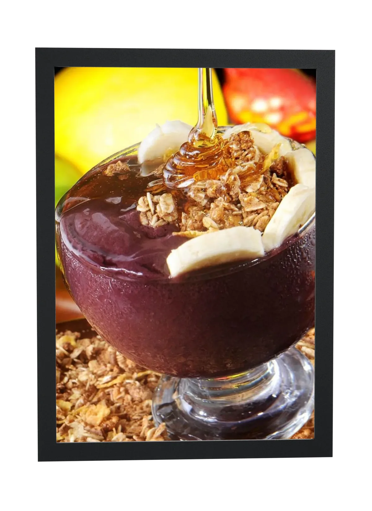 Açaí com granola, banana e mel