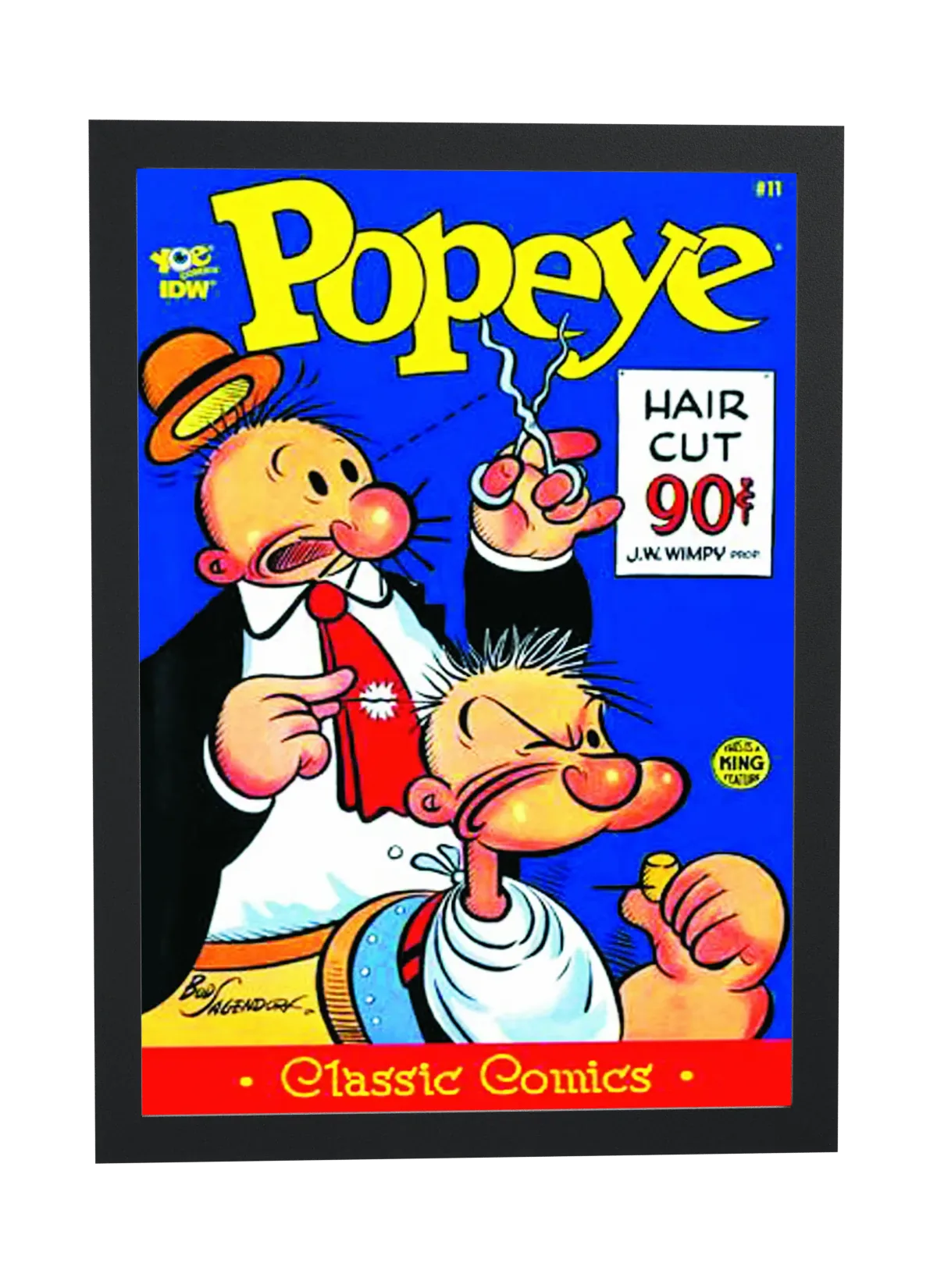 Popeye no corte de cabelo