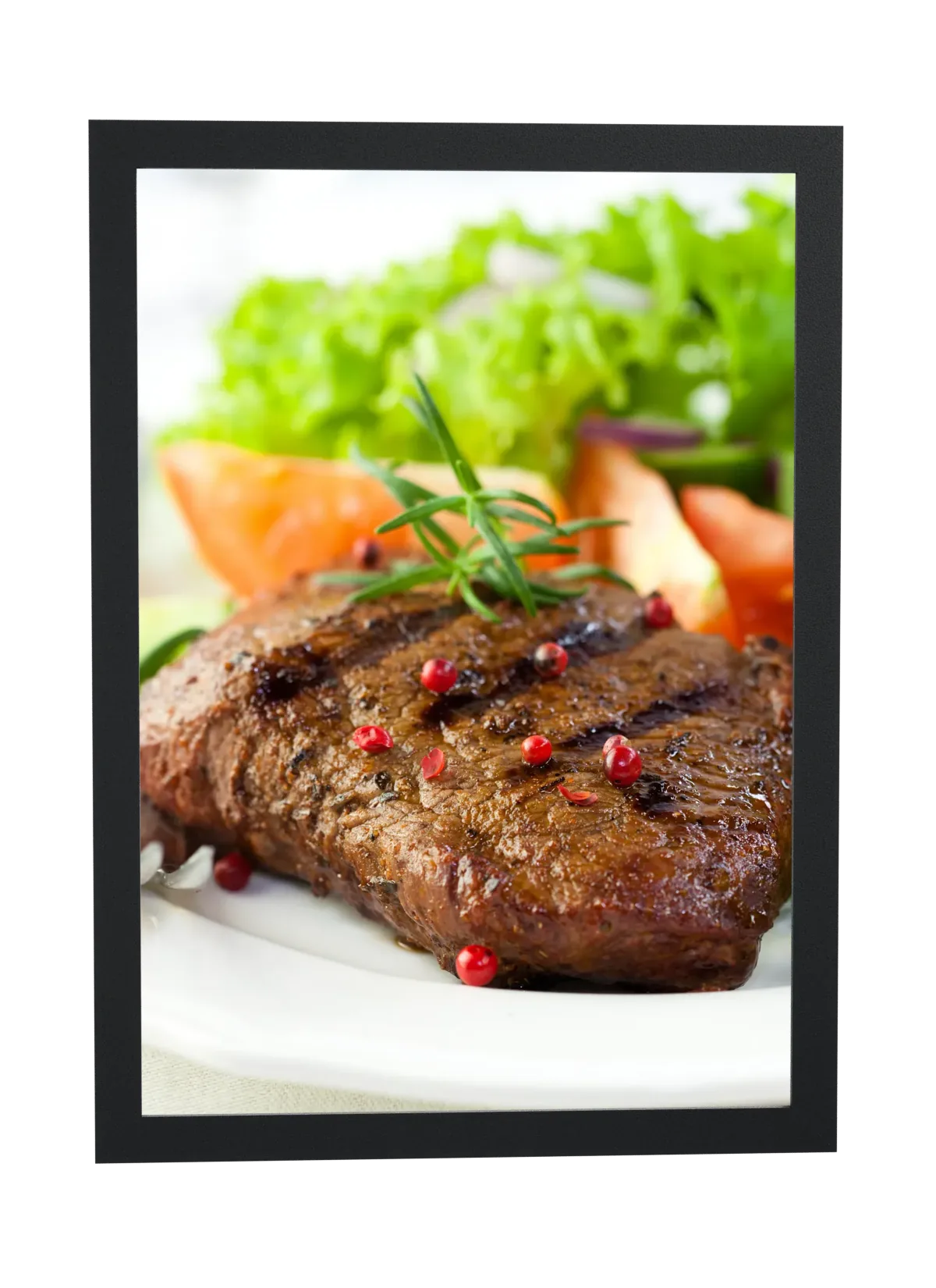Bife com alecrim e pimenta-rosa