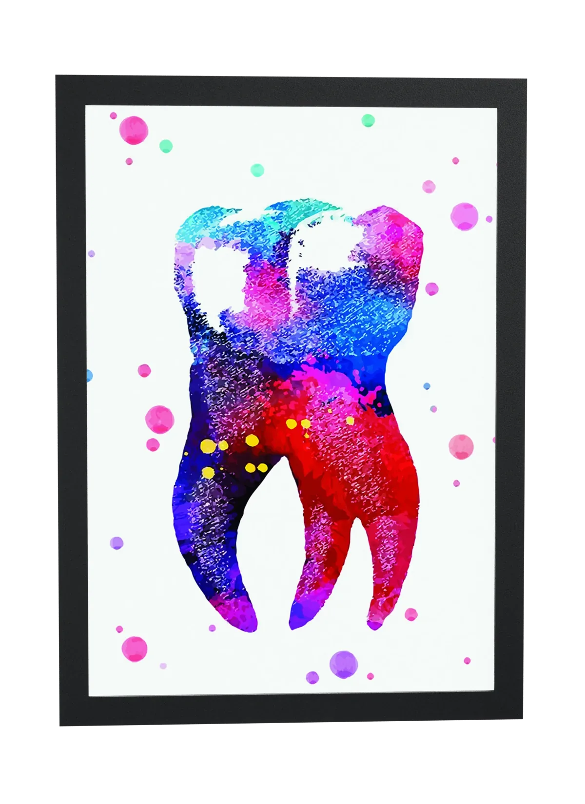 Molar em azul, roxo e vermelho