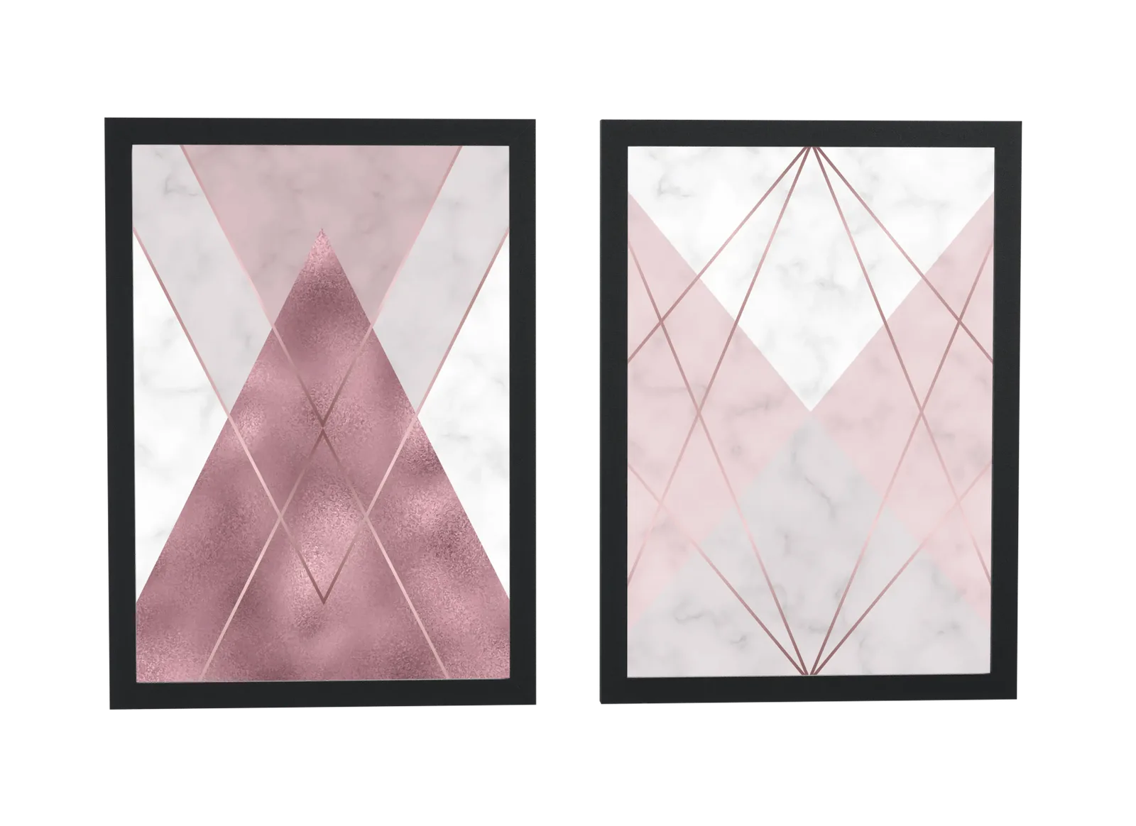 Dupla de mármore com triângulos rosa