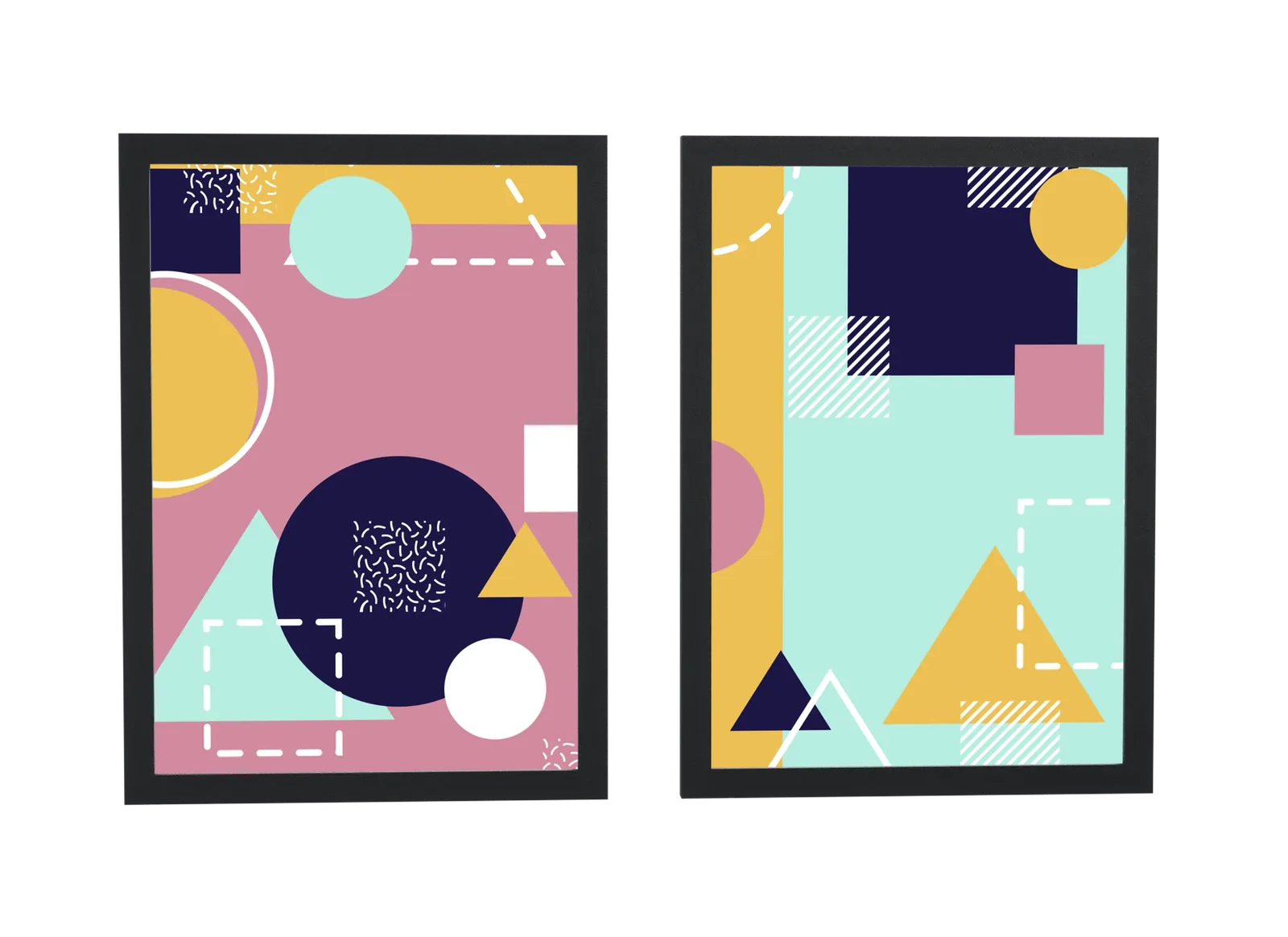 Dupla memphis em rosa e verde-menta