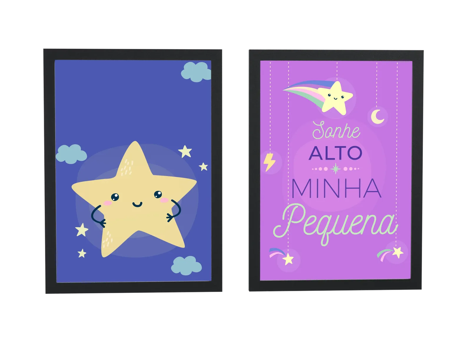 Dupla infantil de estrelas no céu noturno