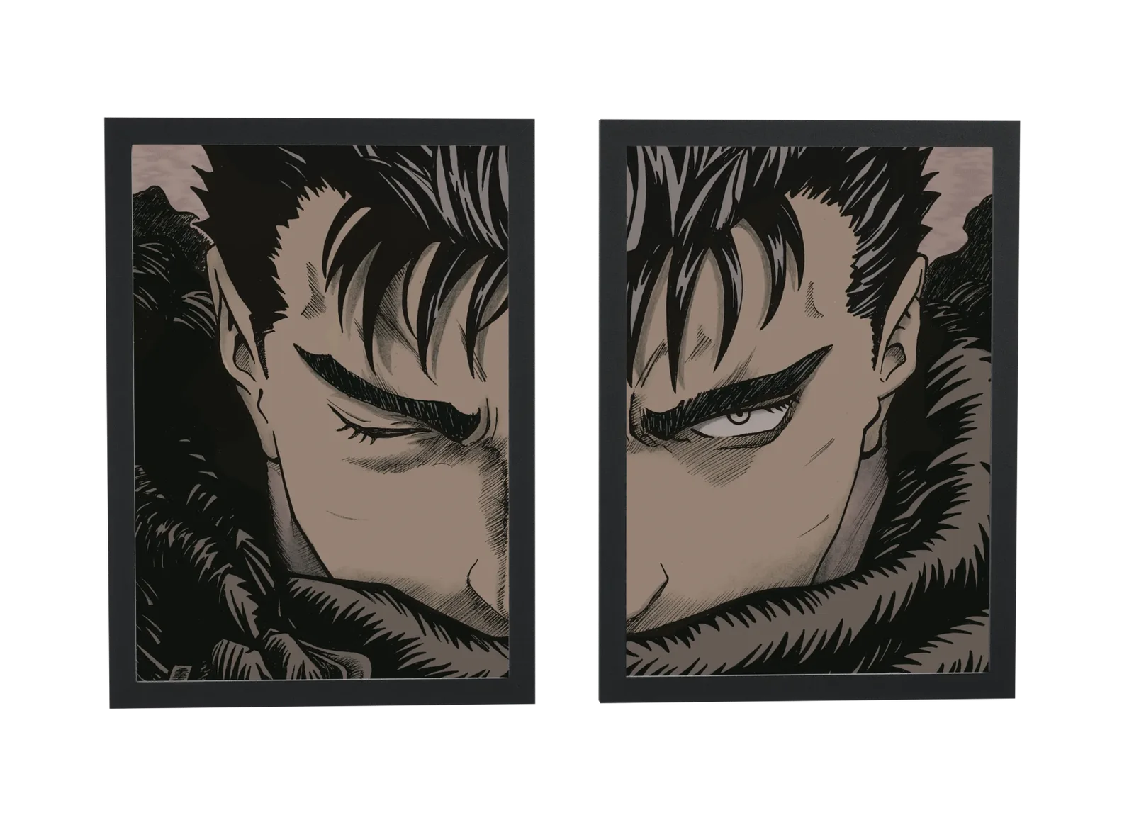 Dupla de rosto guerreiro em mangá