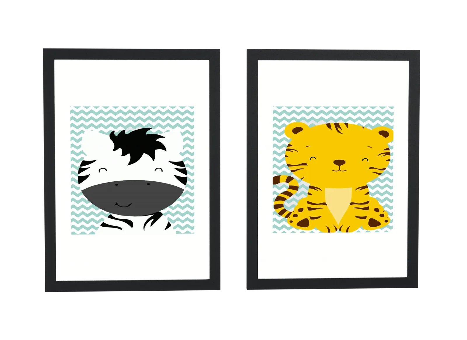 Dupla infantil de zebra e tigre