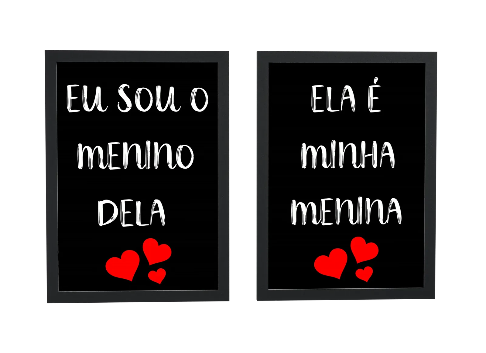 Dupla de frases de casal com corações
