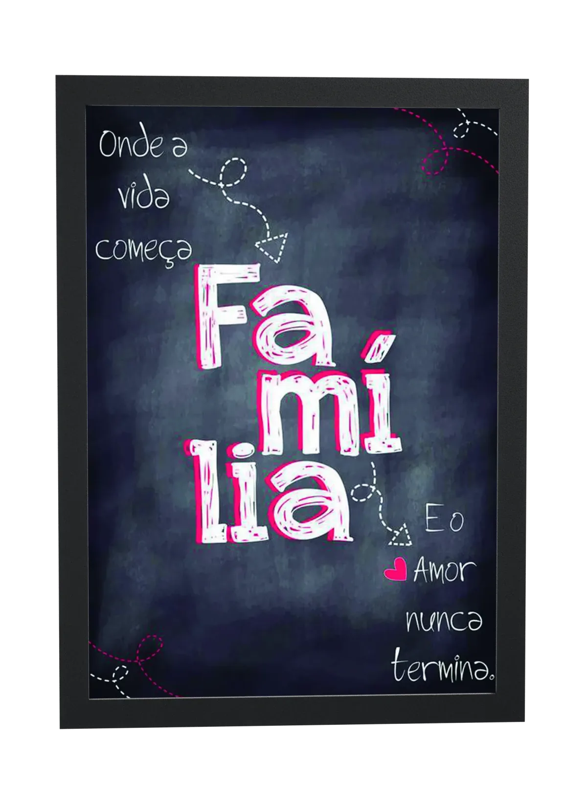 Família em letras coloridas