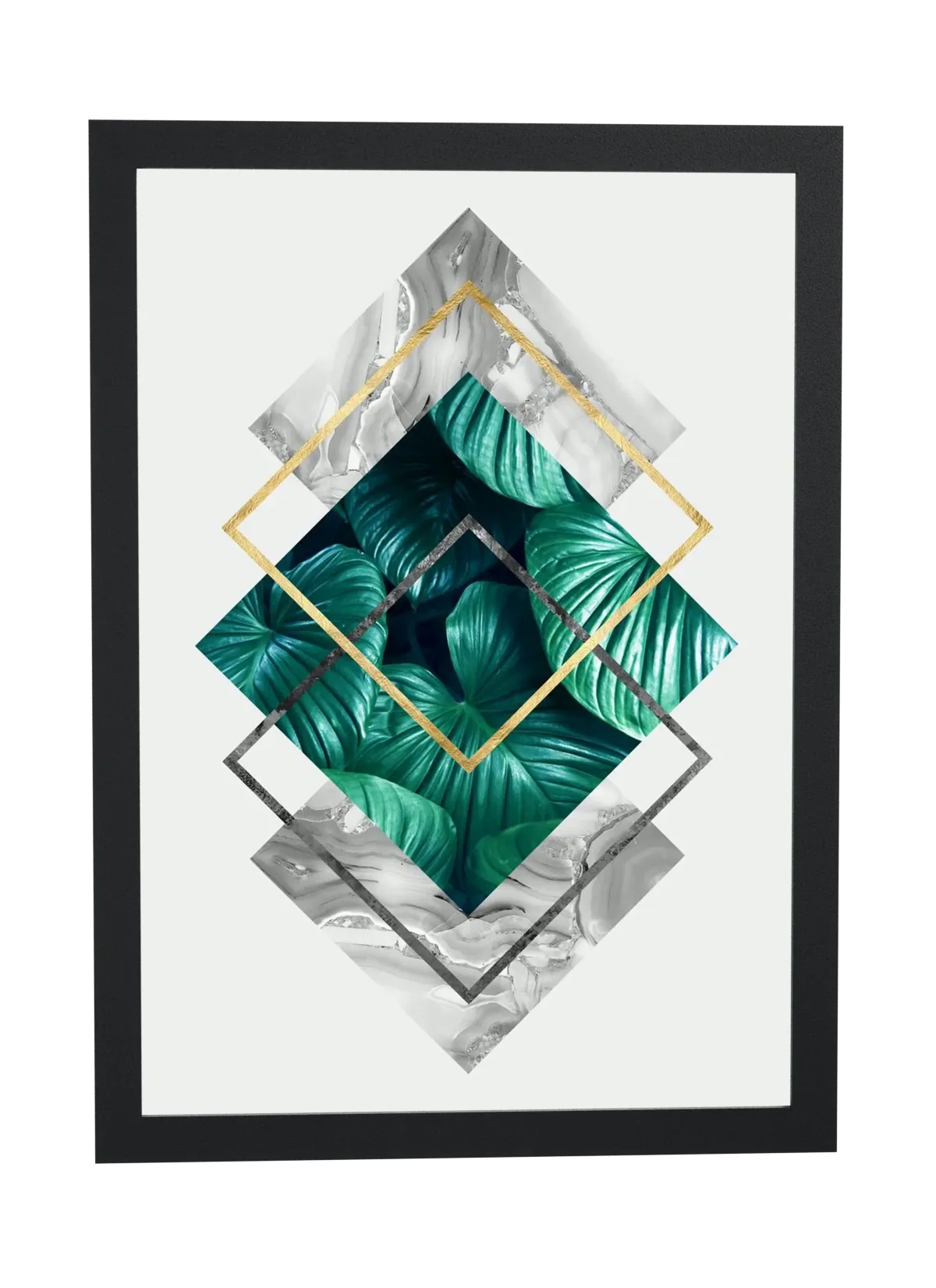 Losangos com folhagem tropical