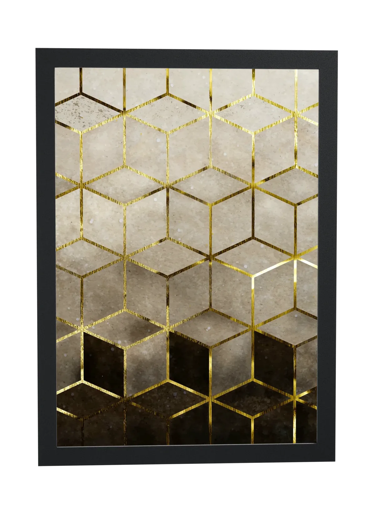 Cubos em bege e dourado
