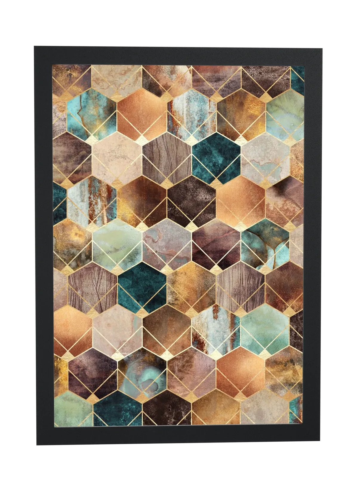 Cubos em cobre e turquesa