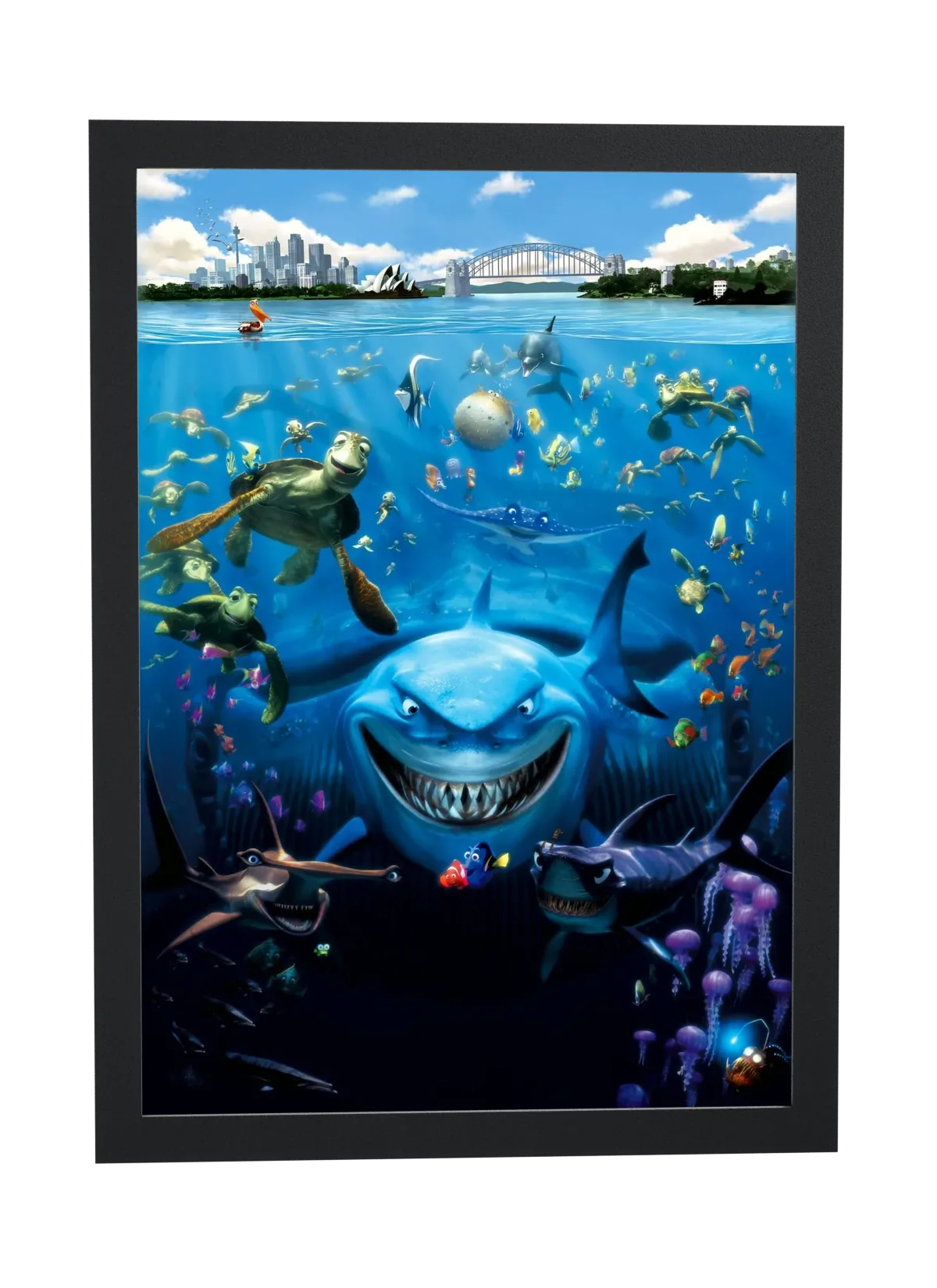 Procurando Nemo (2003): tubarão e cardume