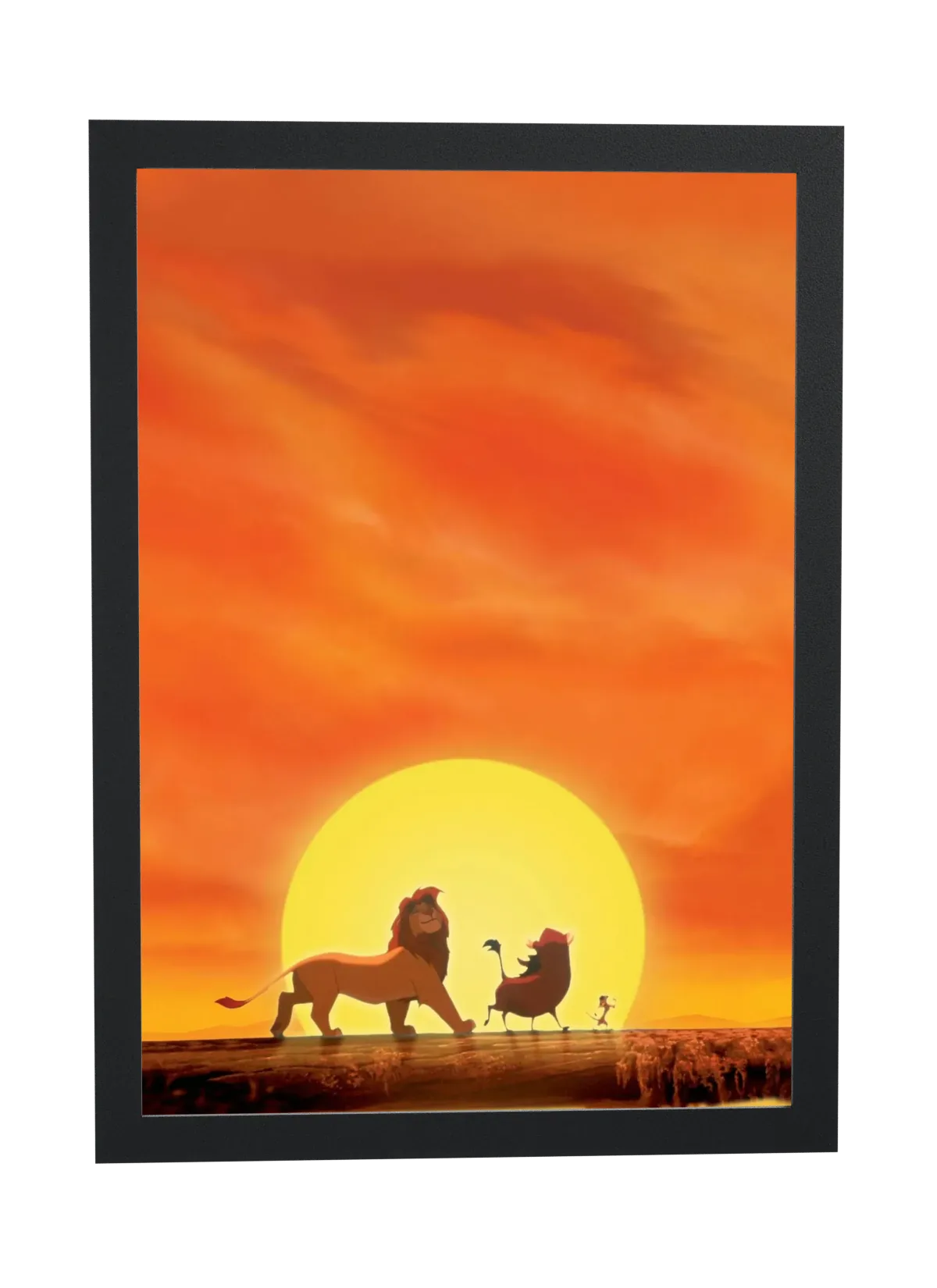 O Rei Leão (1994): Simba e Pumbaa ao pôr do sol