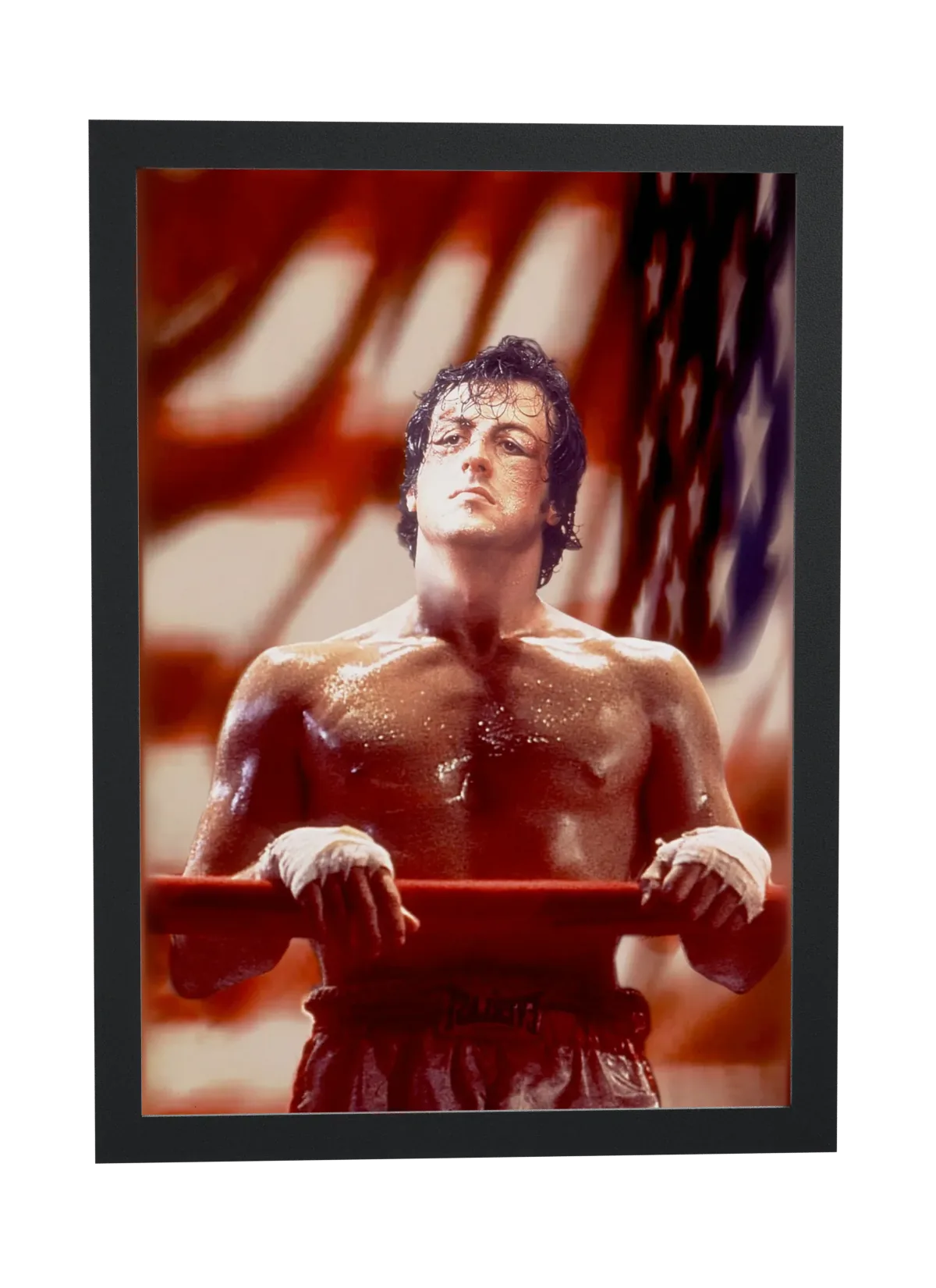 Rocky (1976): treino com a bandeira ao fundo