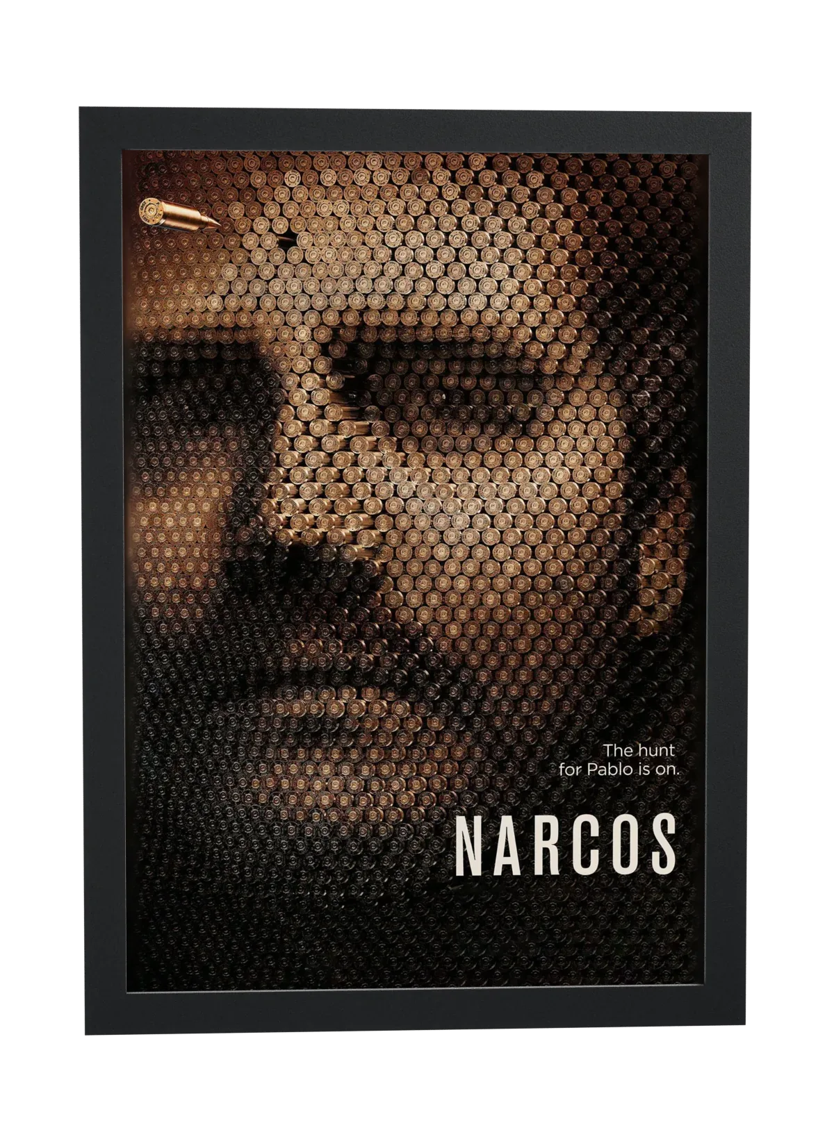Narcos (2015): rosto em cápsulas de bala